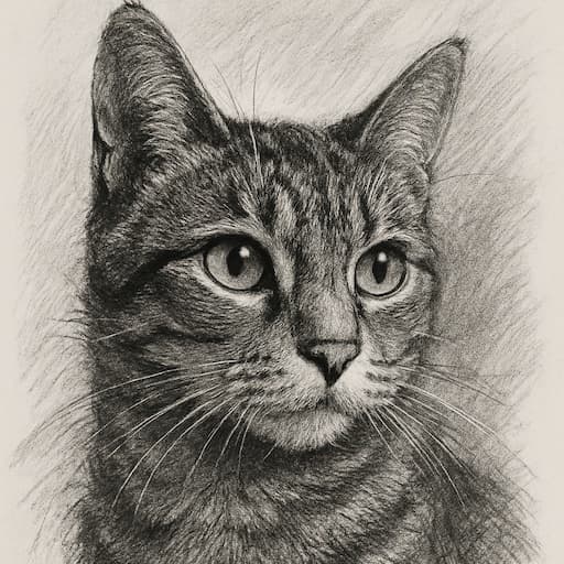 Pet Portrait AI pet portrait in Charcoal