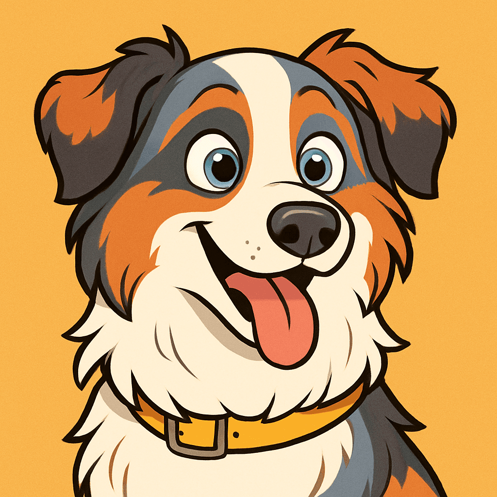 Australian Shepherd in Cartoon style