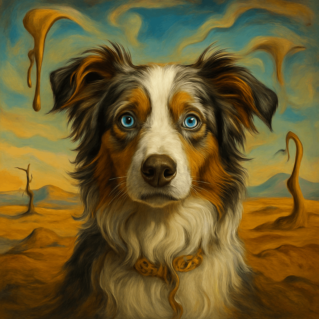 Australian Shepherd in Dali style
