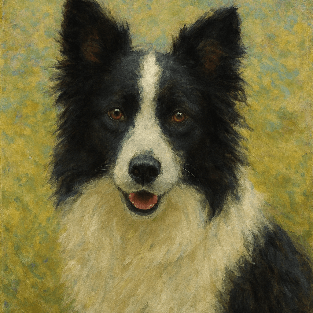 Border Collie in Monet style