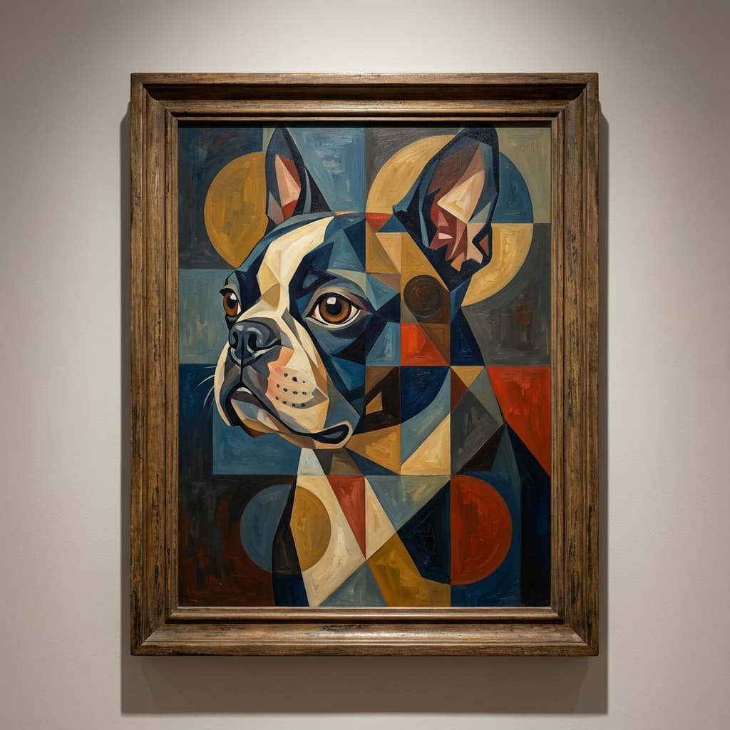 Boston Terrier in Picasso style