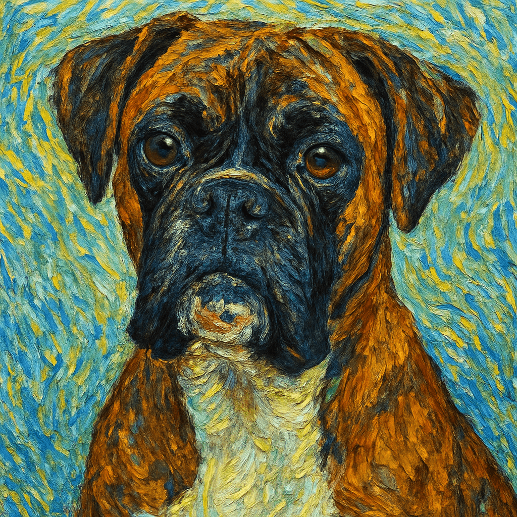 Boxer in Van Gogh style
