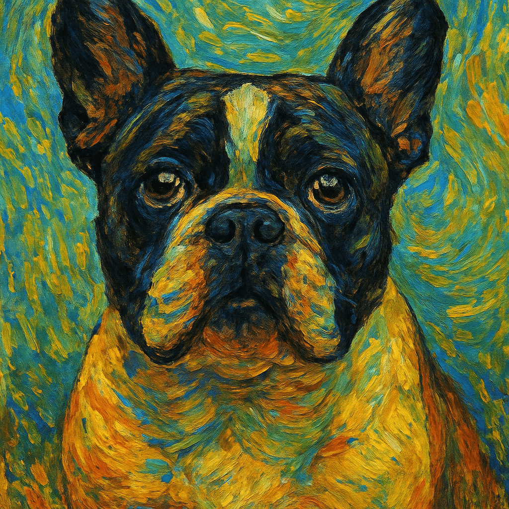 Bulldog in Van Gogh style