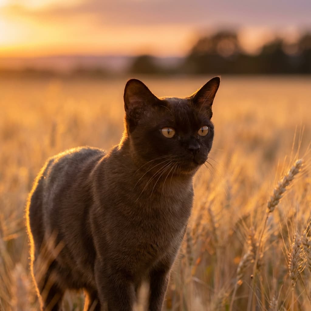 Burmese in Golden Hour Field style