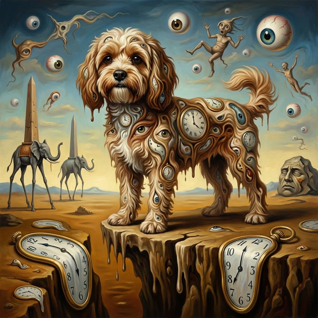 Cavapoo in Dali style