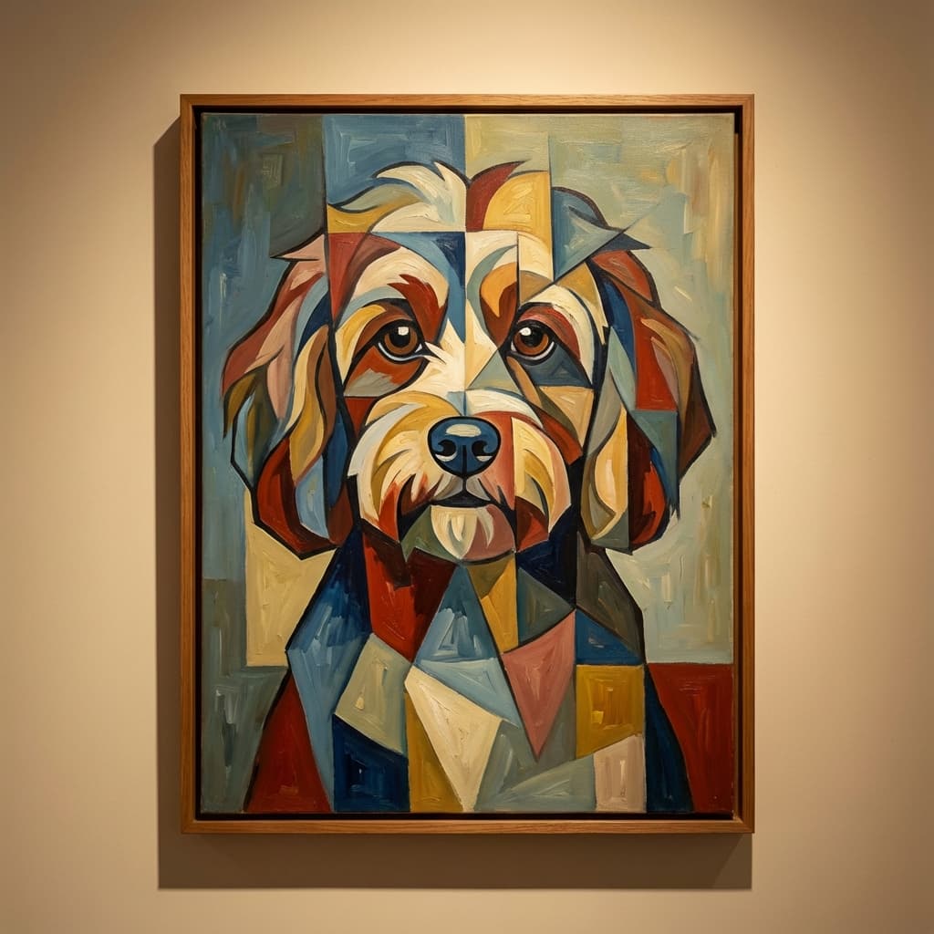 Cavapoo in Picasso style
