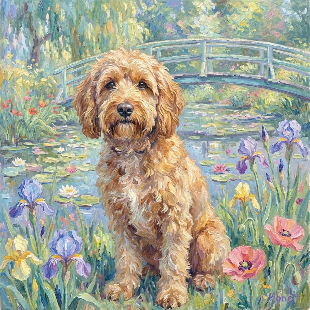 Cockapoo in Monet style