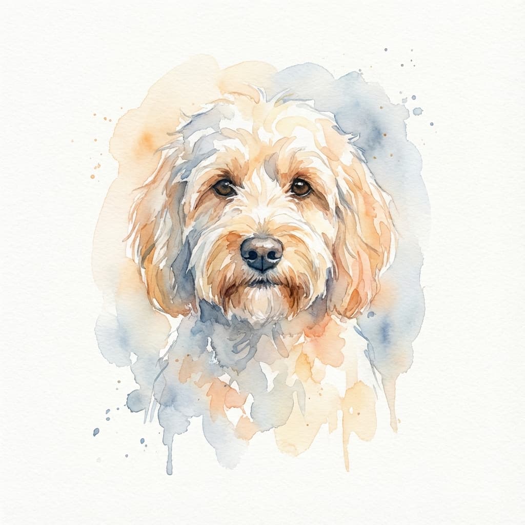 Cockapoo in Watercolor style