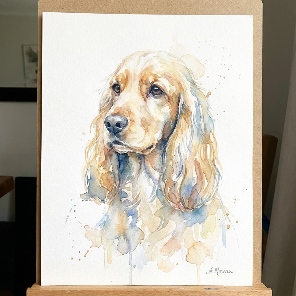 Cocker Spaniel in Watercolor style