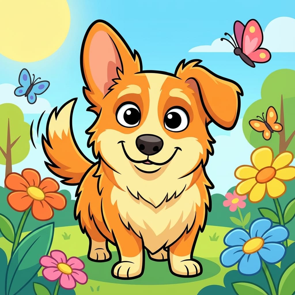 Corgipoo in Cartoon style