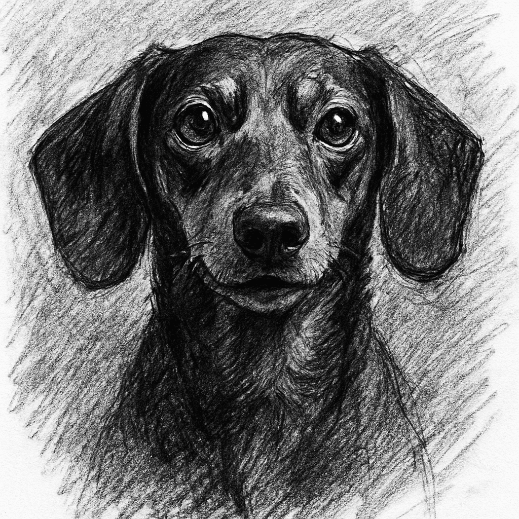 Dachshund in Charcoal style