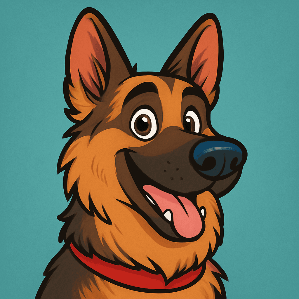 German Shepherd in Cartoon style