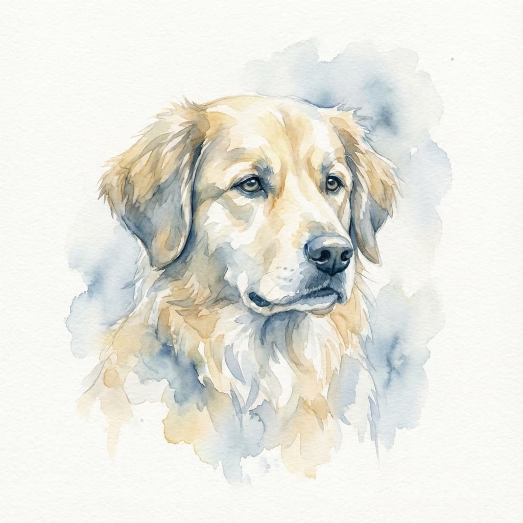 Goberian in Watercolor style