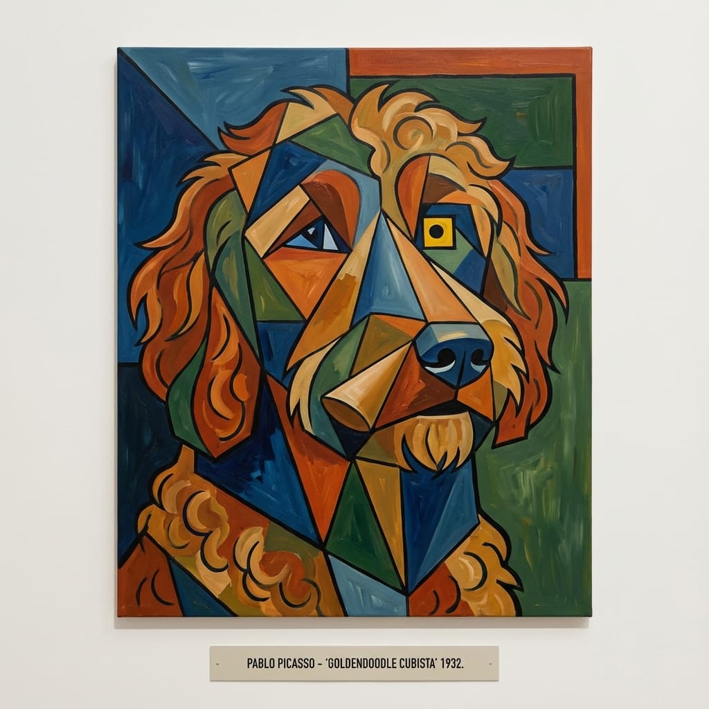 Goldendoodle in Picasso style