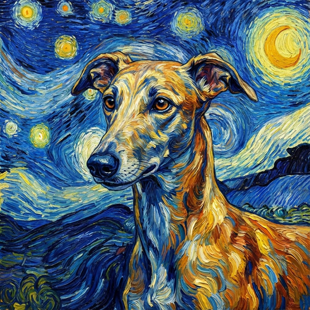 Greyhound in Van Gogh style