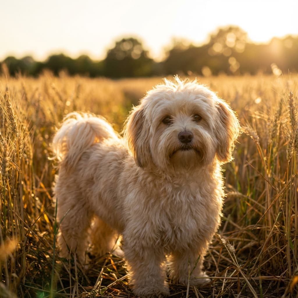 Havanese in Golden Hour Field style