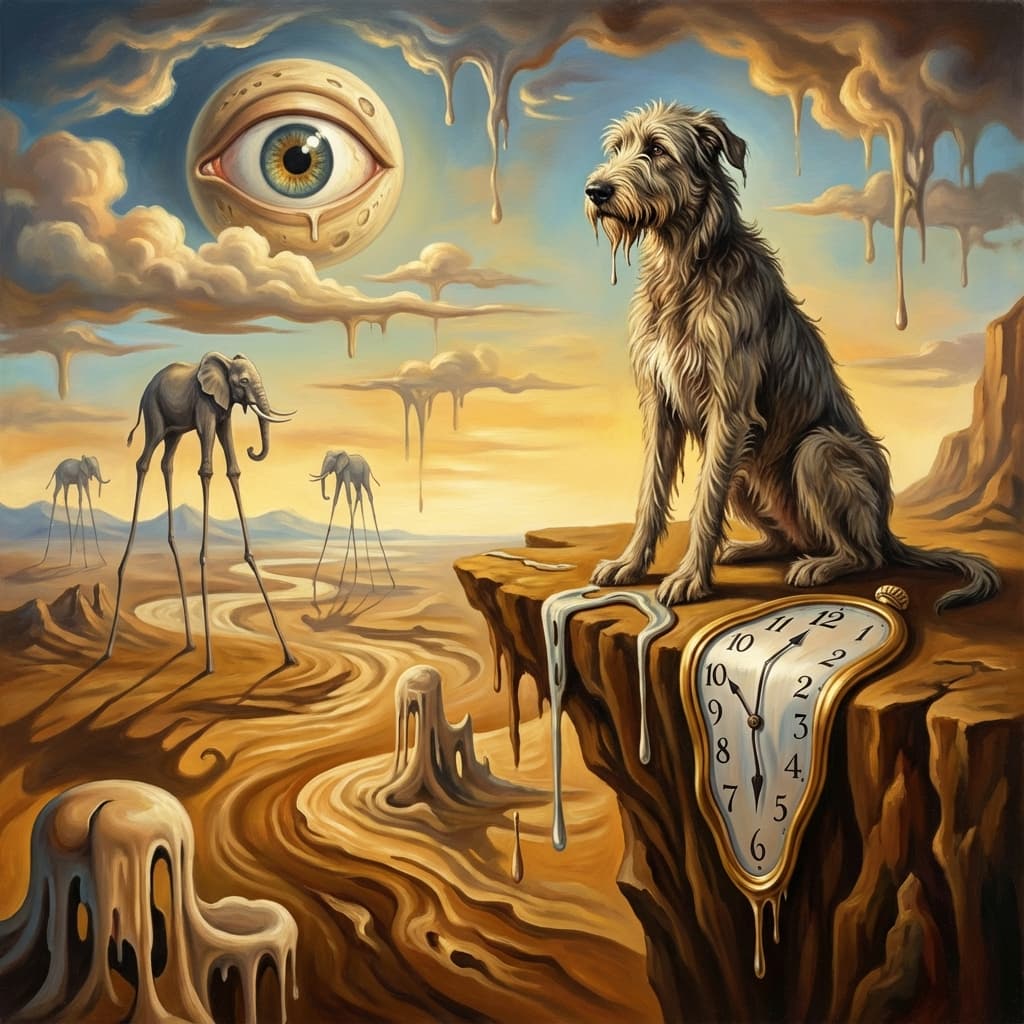 Irish Wolfhound in Dali style