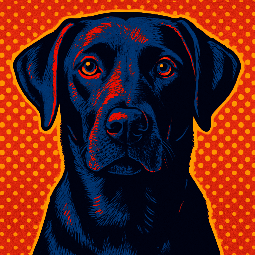 Labrador Retriever in Warhol Style
