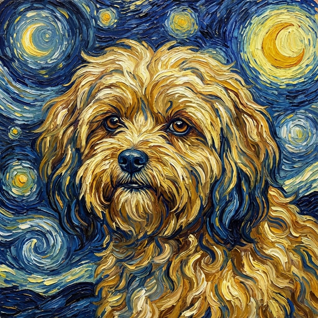 Lhasa Apso in Van Gogh style
