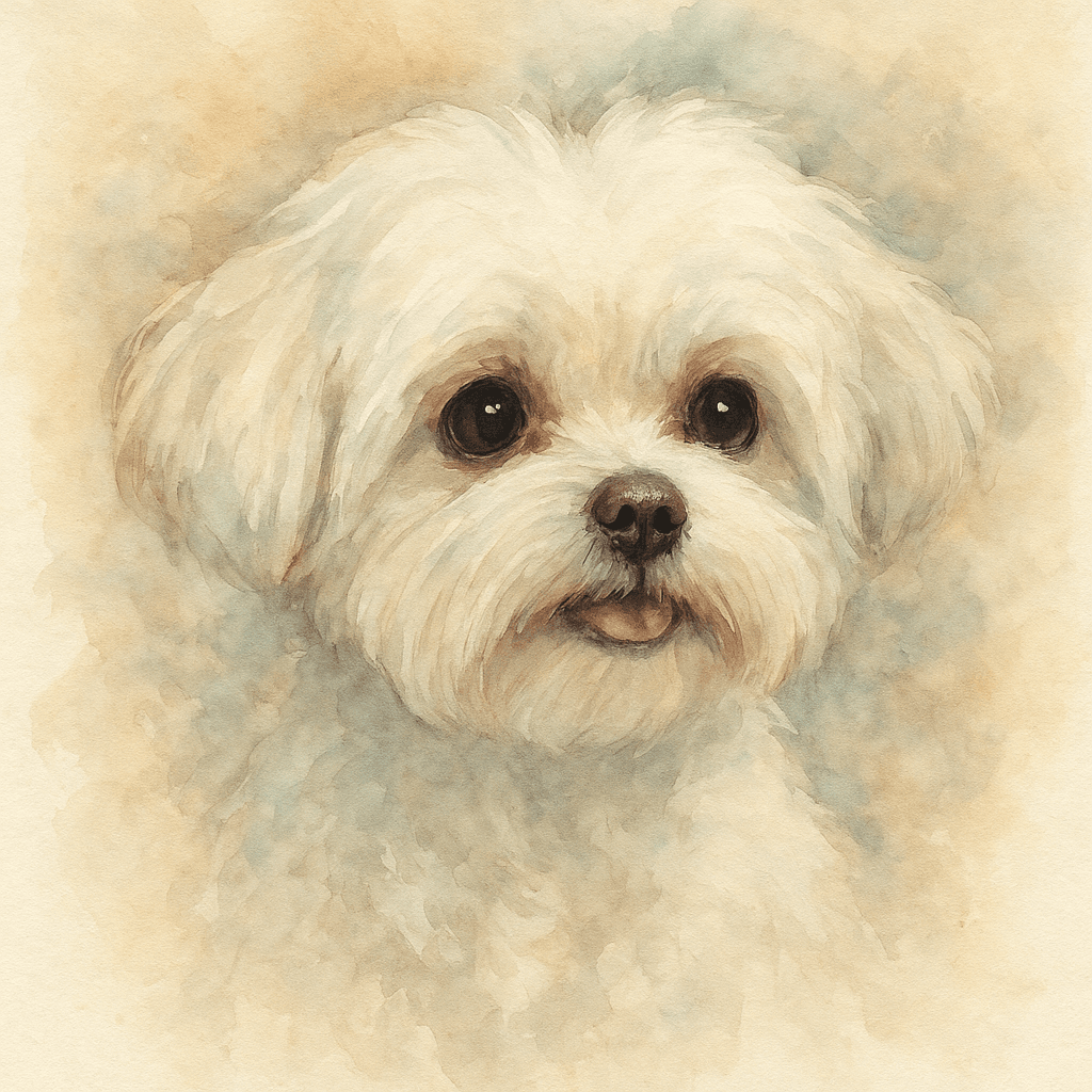 Maltese in Watercolor style