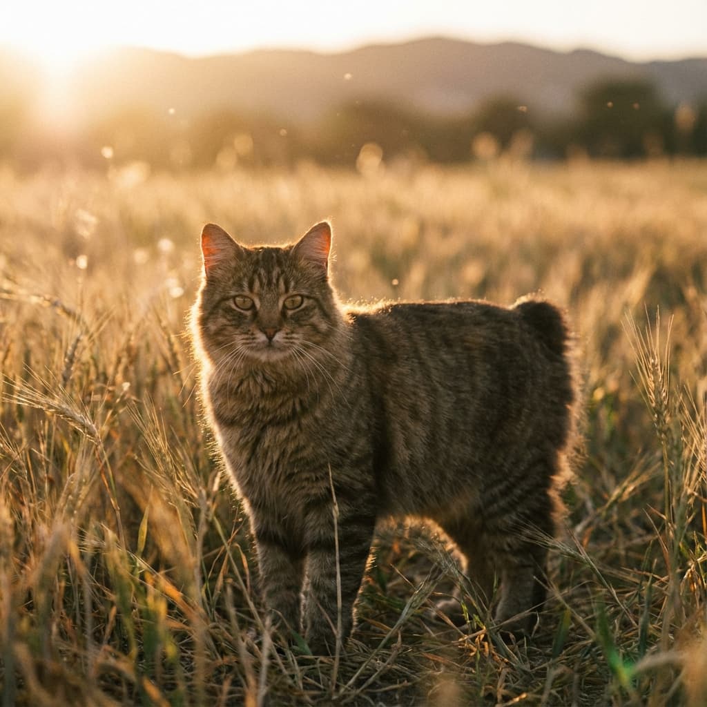 Manx in Golden Hour Field style