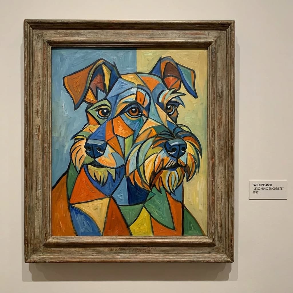 Miniature Schnauzer in Picasso style