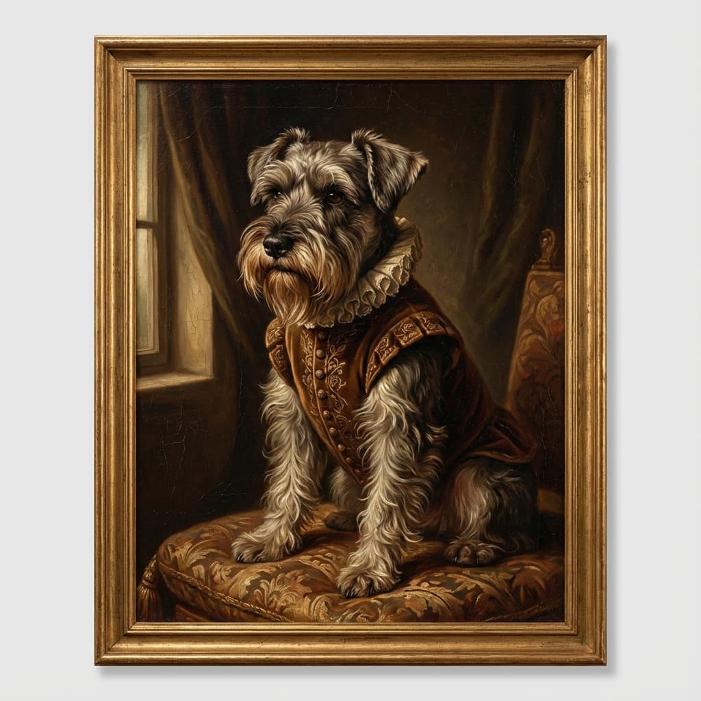 Miniature Schnauzer in Renaissance style