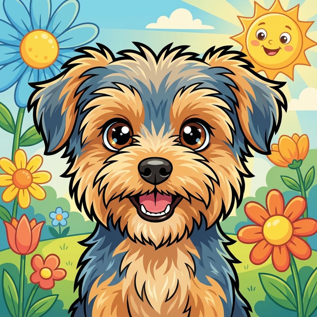 Morkie in Cartoon style