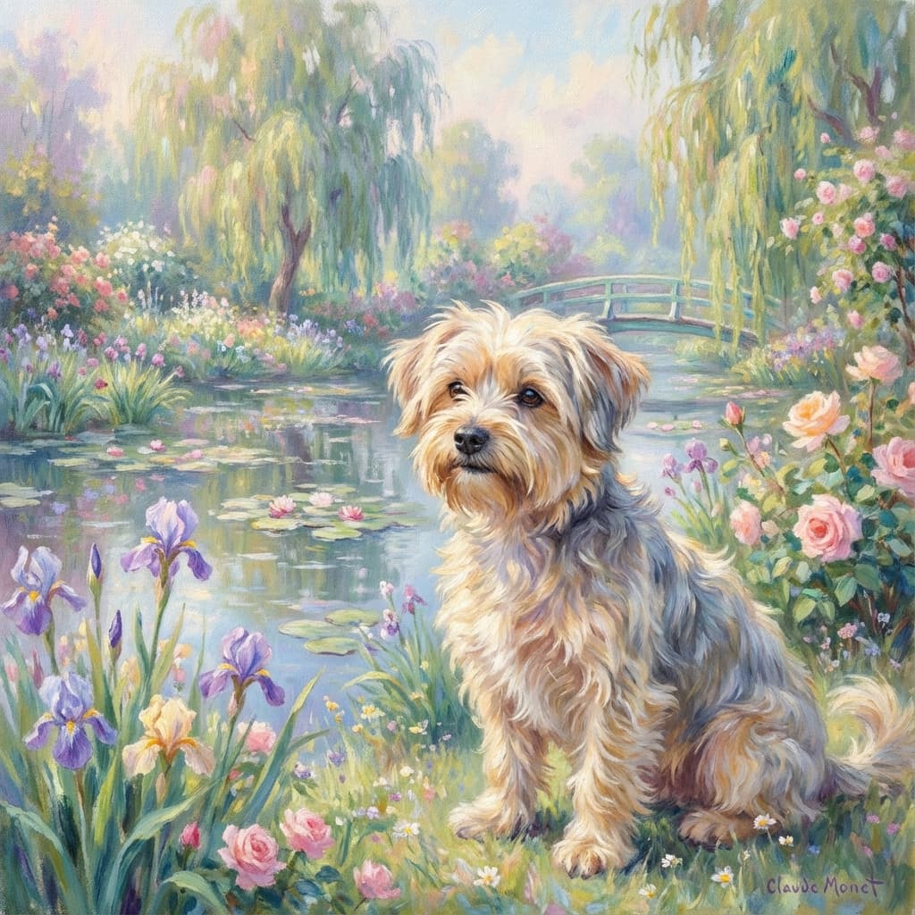 Morkie in Monet style