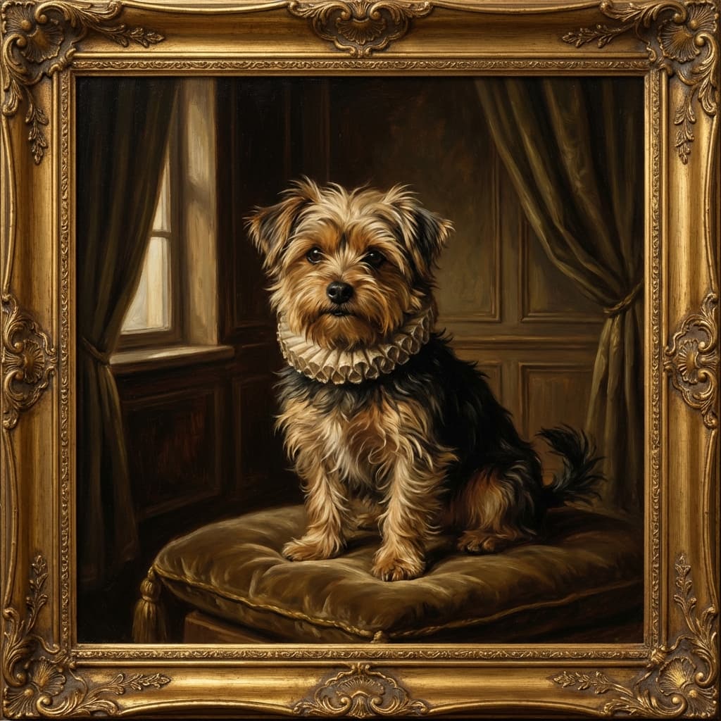 Morkie in Renaissance style