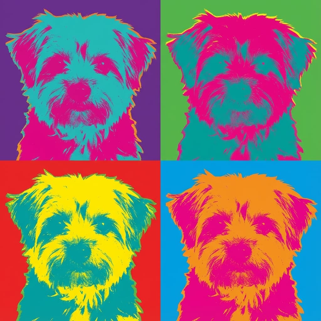 Morkie in Warhol style