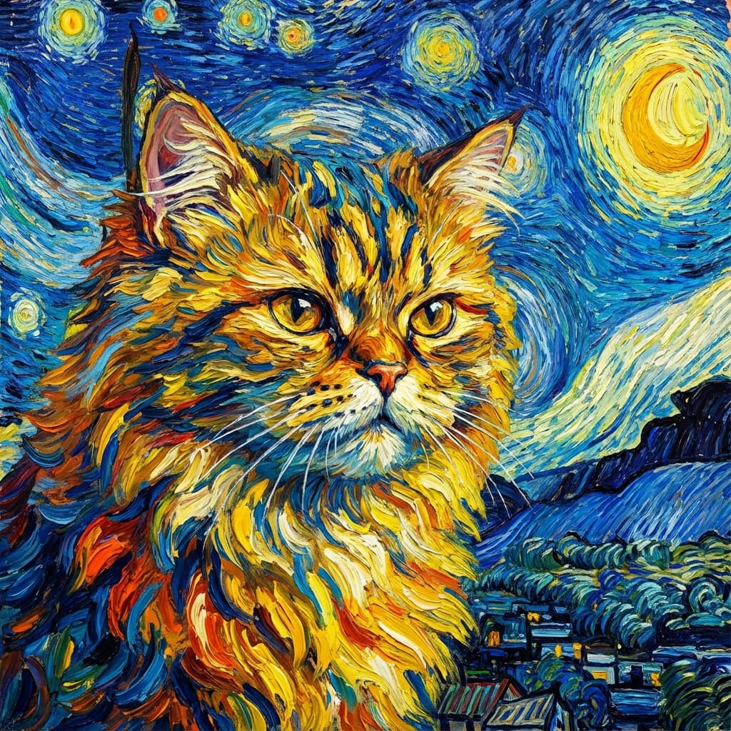 Persian in Van Gogh style