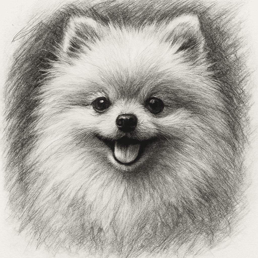 Pomeranian in Charcoal style