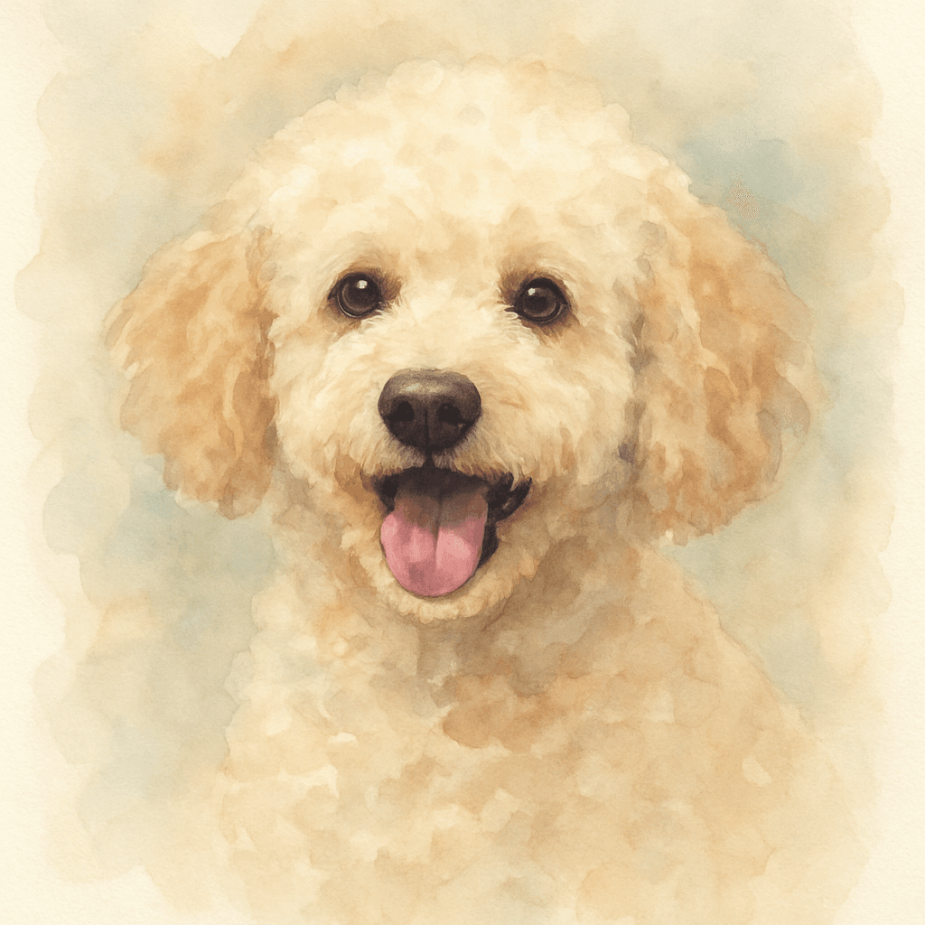 Poodle in Watercolor Style