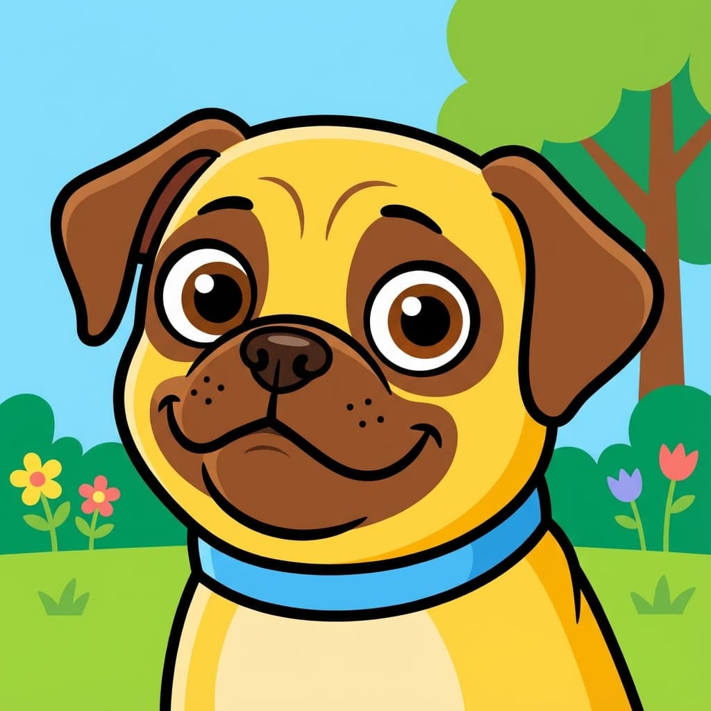 Puggle in Cartoon style