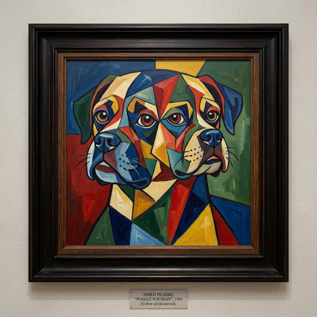 Puggle in Picasso style