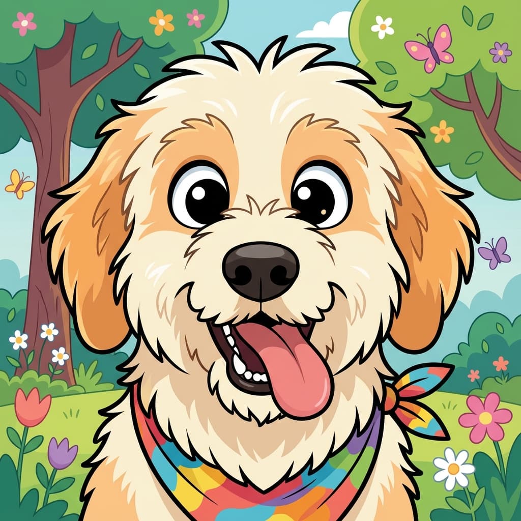 Pyredoodle in Cartoon style