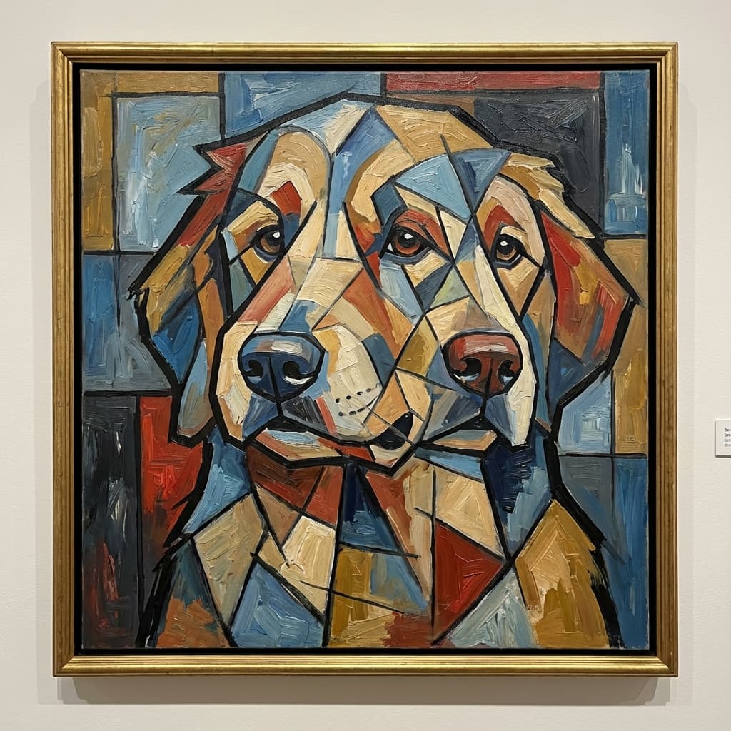 Pyredoodle in Picasso style