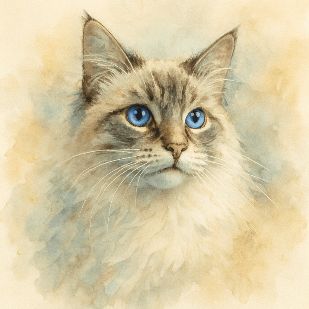 Ragdoll in Watercolor style