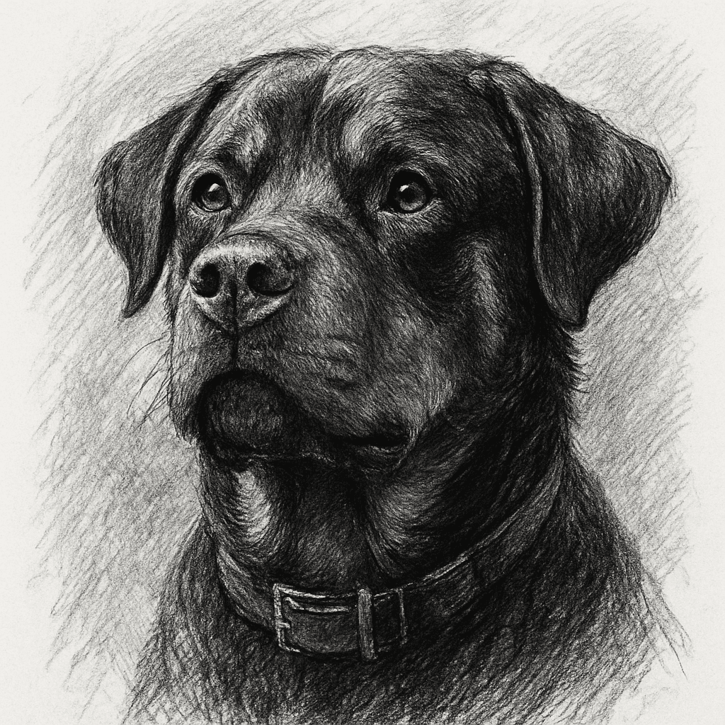 Rottweiler in Charcoal style