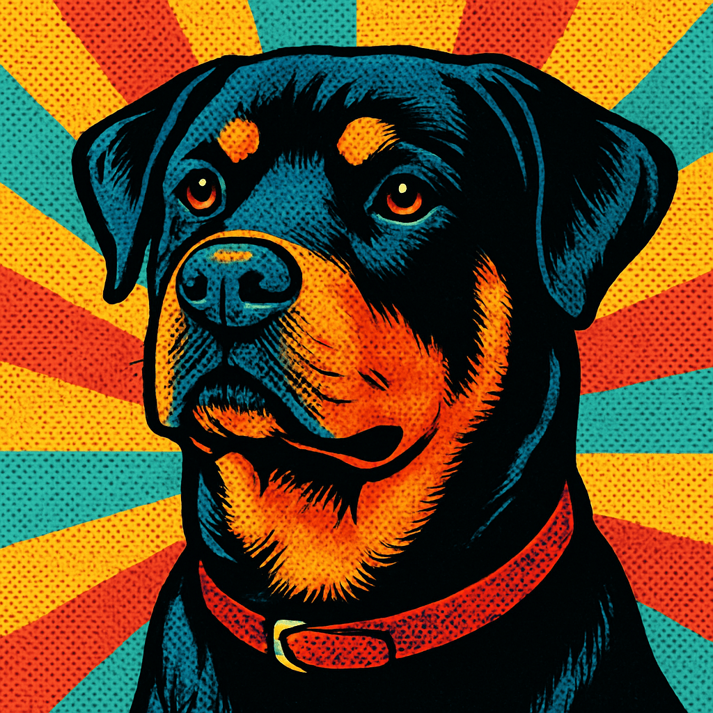 Rottweiler in Warhol style