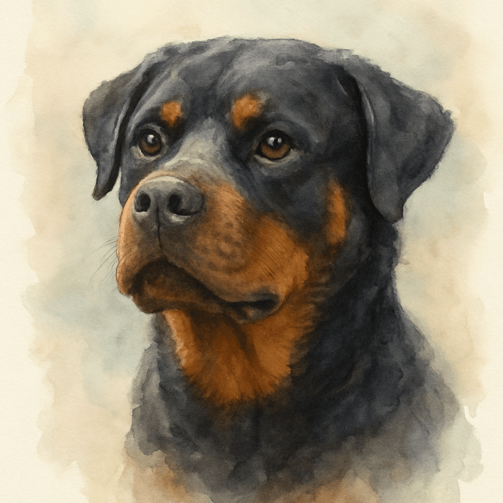 Rottweiler in Watercolor style