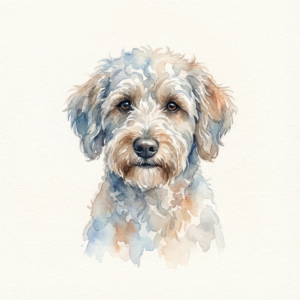 Schnoodle in Watercolor style