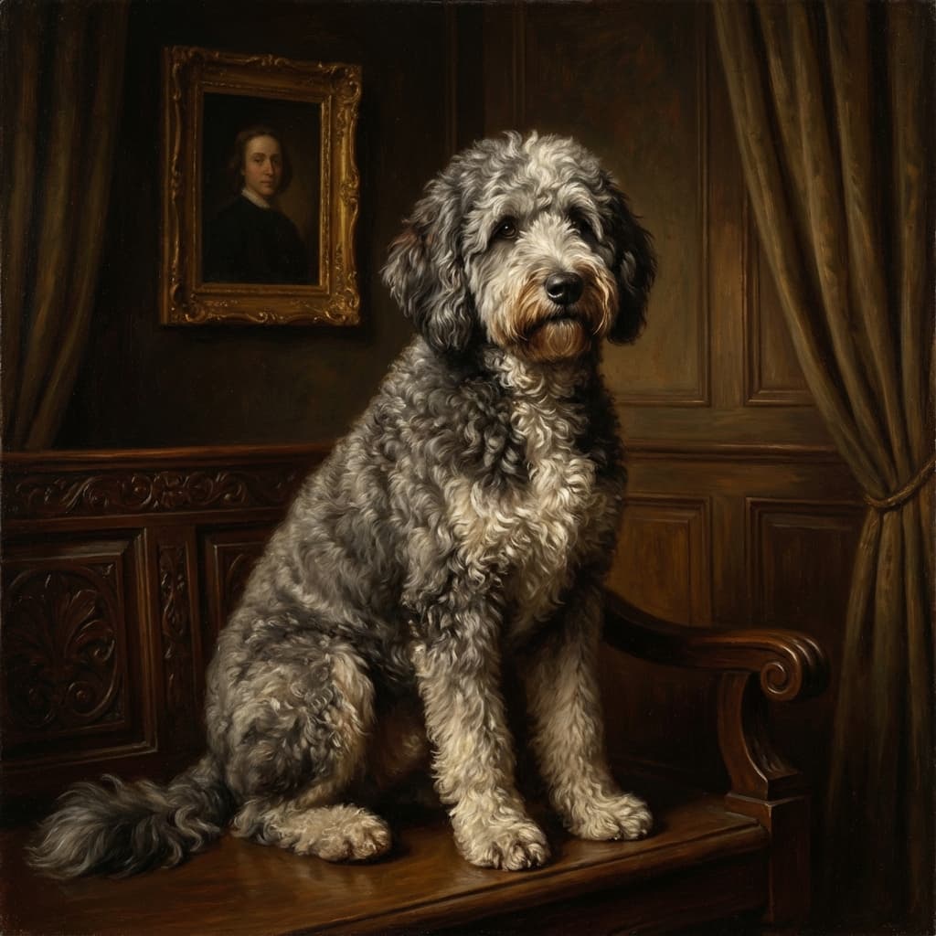 Sheepadoodle in Renaissance style