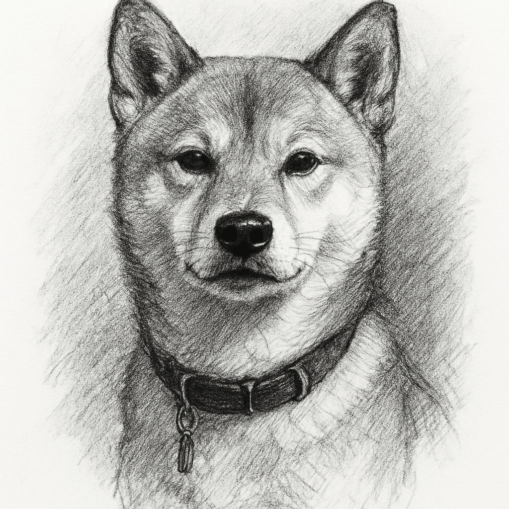Shiba Inu in Charcoal style