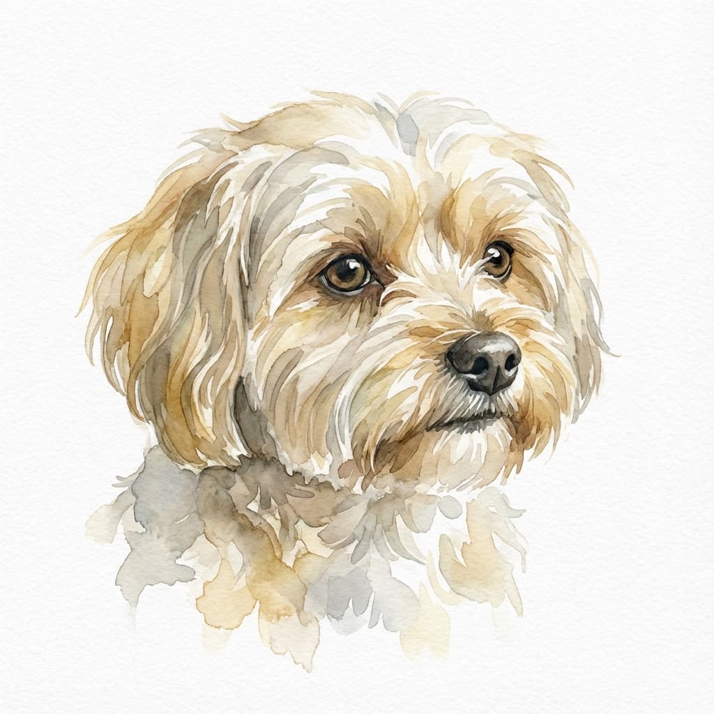 Shorkie in Watercolor style