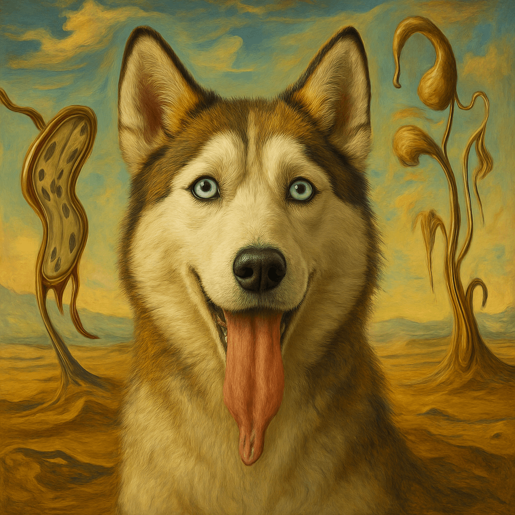 Siberian Husky in Dali Style