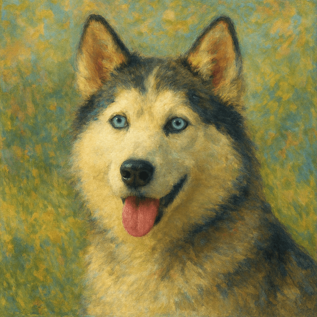 Siberian Husky in Monet Style