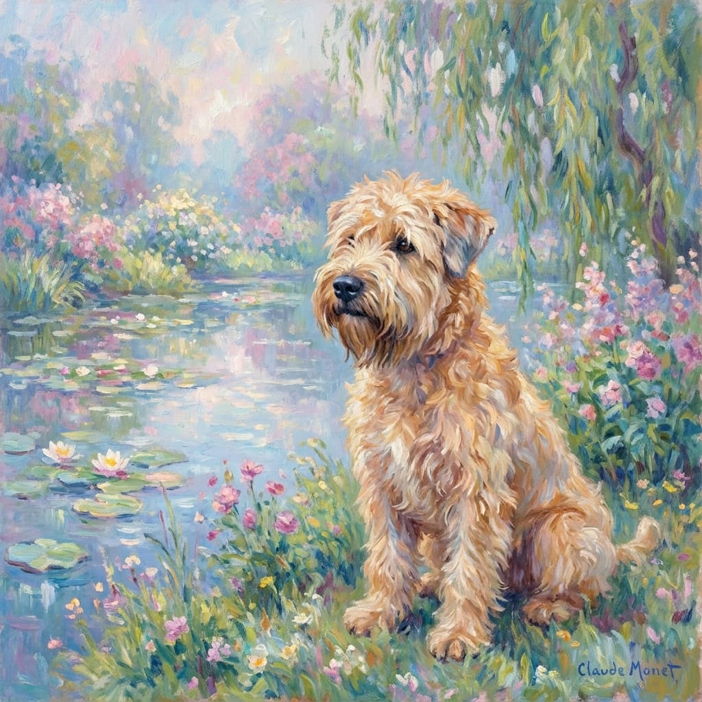 Soft Coated Wheaten Terrier in Monet style