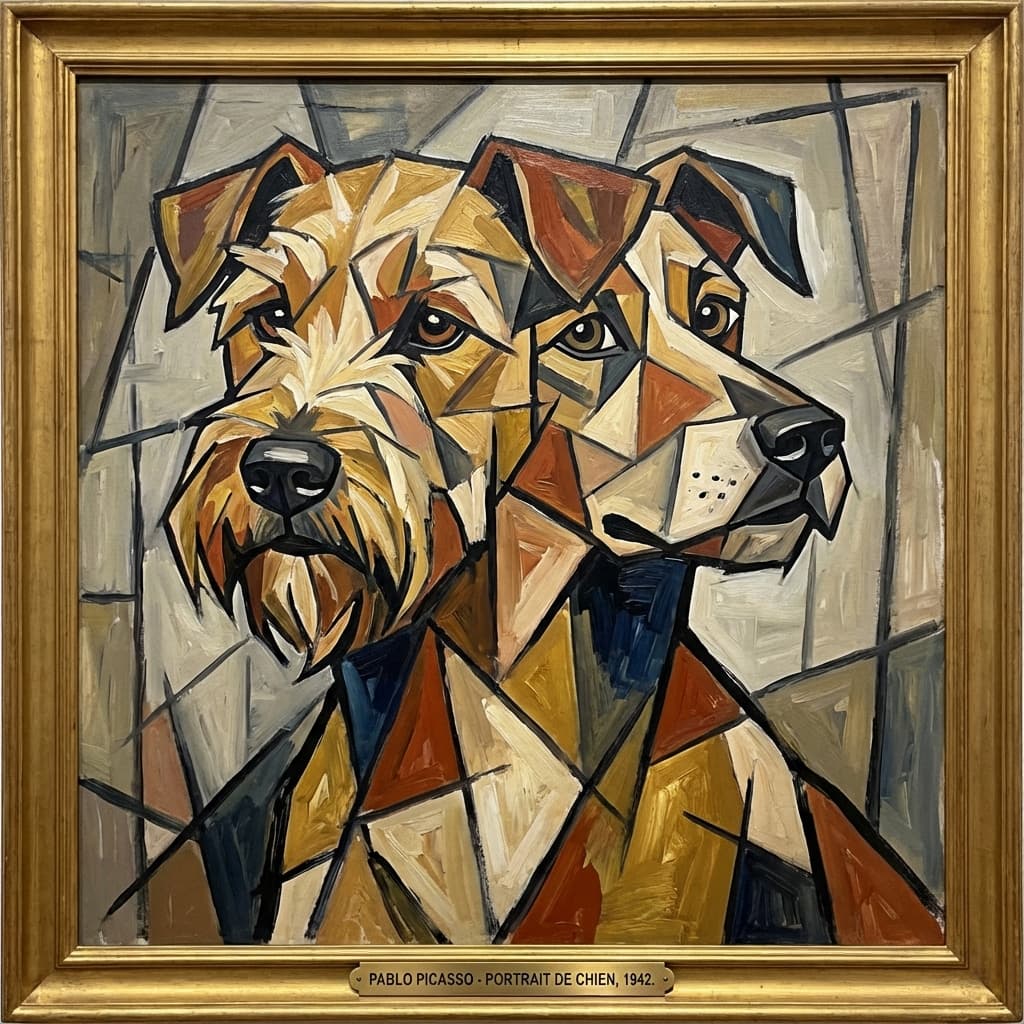 Soft Coated Wheaten Terrier in Picasso style